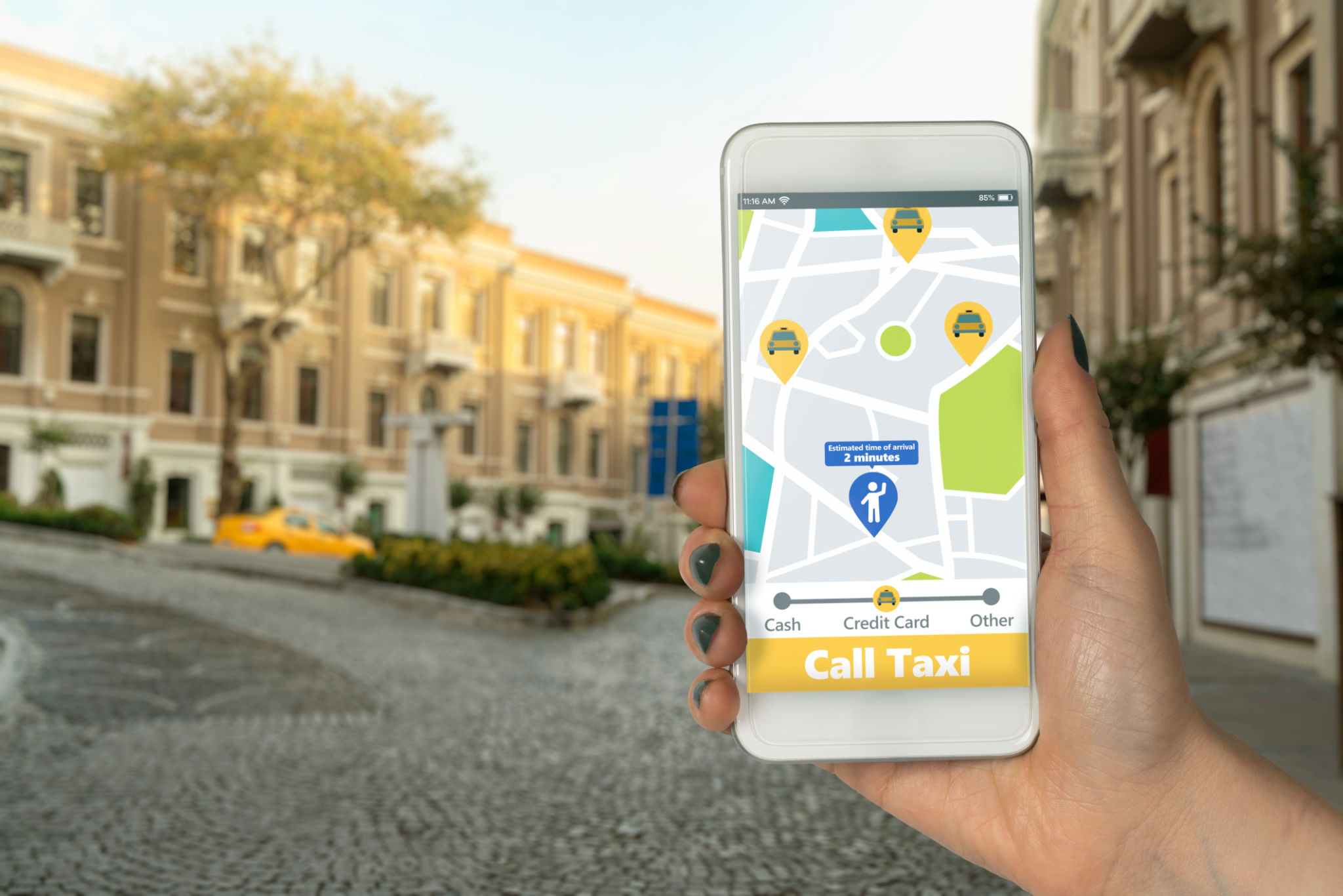 Taxi, Mobile App, Mobile Phone, Using Phone, Internet